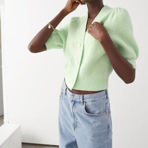 & Other Stories Cardigan Sweater Medium Pastle Green
